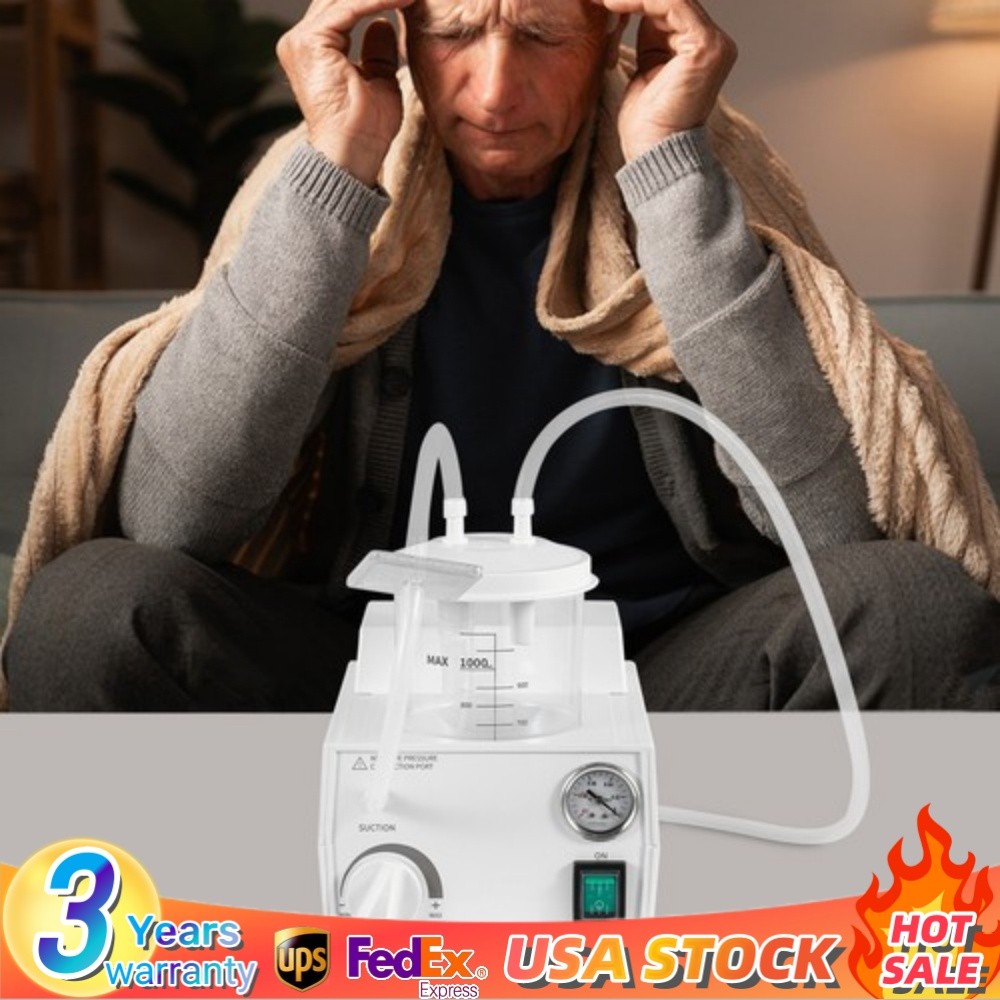 Vacuum Phlegm Suction Unit Portable Medical Emergency Aspirator Machine.