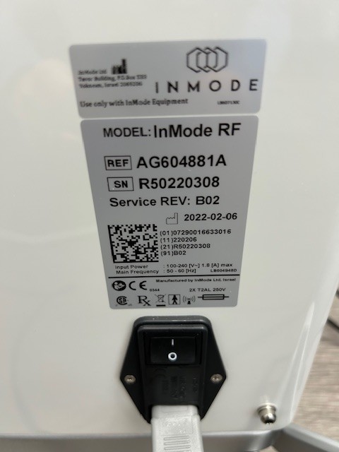 InMode EmbraceRF System 2022 AG604881A Excellent Condition Aesthetic RF Device