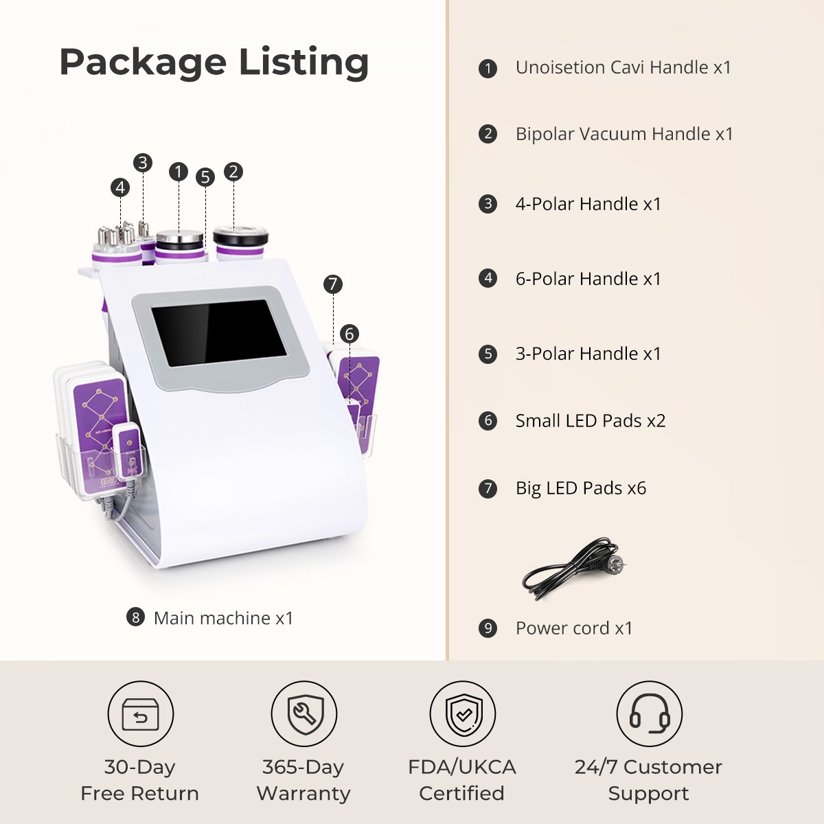 6 in 1 Beauty Machine for Body Massage Facial Skin Care Skin Lifting Lost Weig