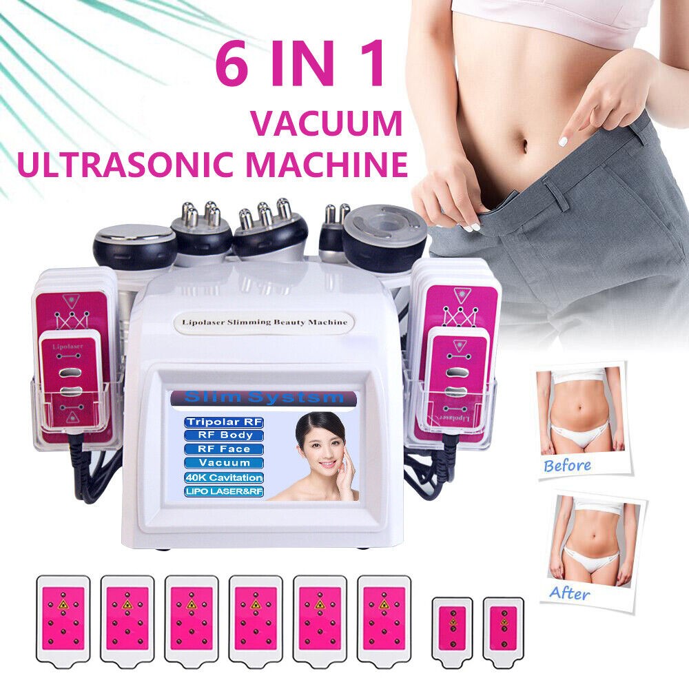 6 in 1 40K Ultrasonic Machine Cavitation Radio Frequency Cellulite Massage Skin