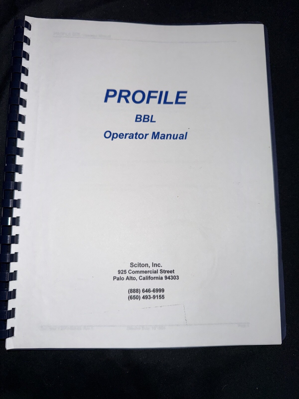 Sciton Profile BBL Operator Manual