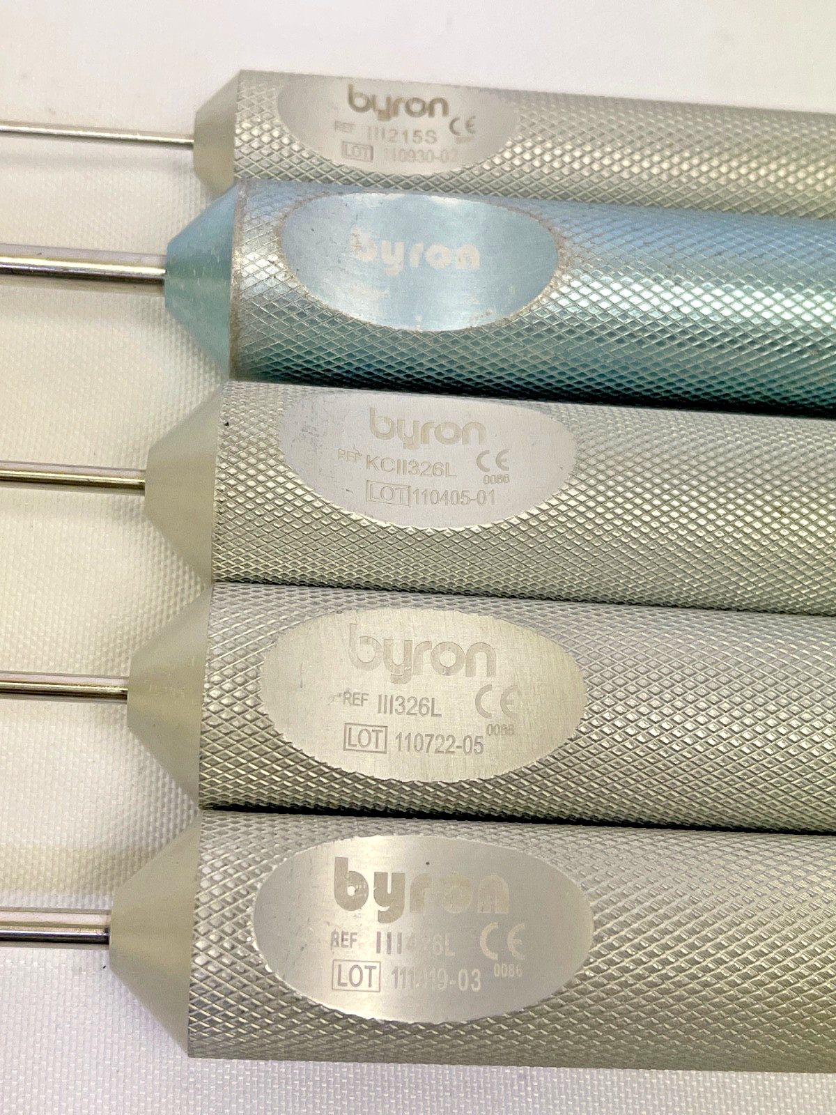 Set of 5 Byron Liposuction Cannulas w/ Sterilization Case Plastic Surgery