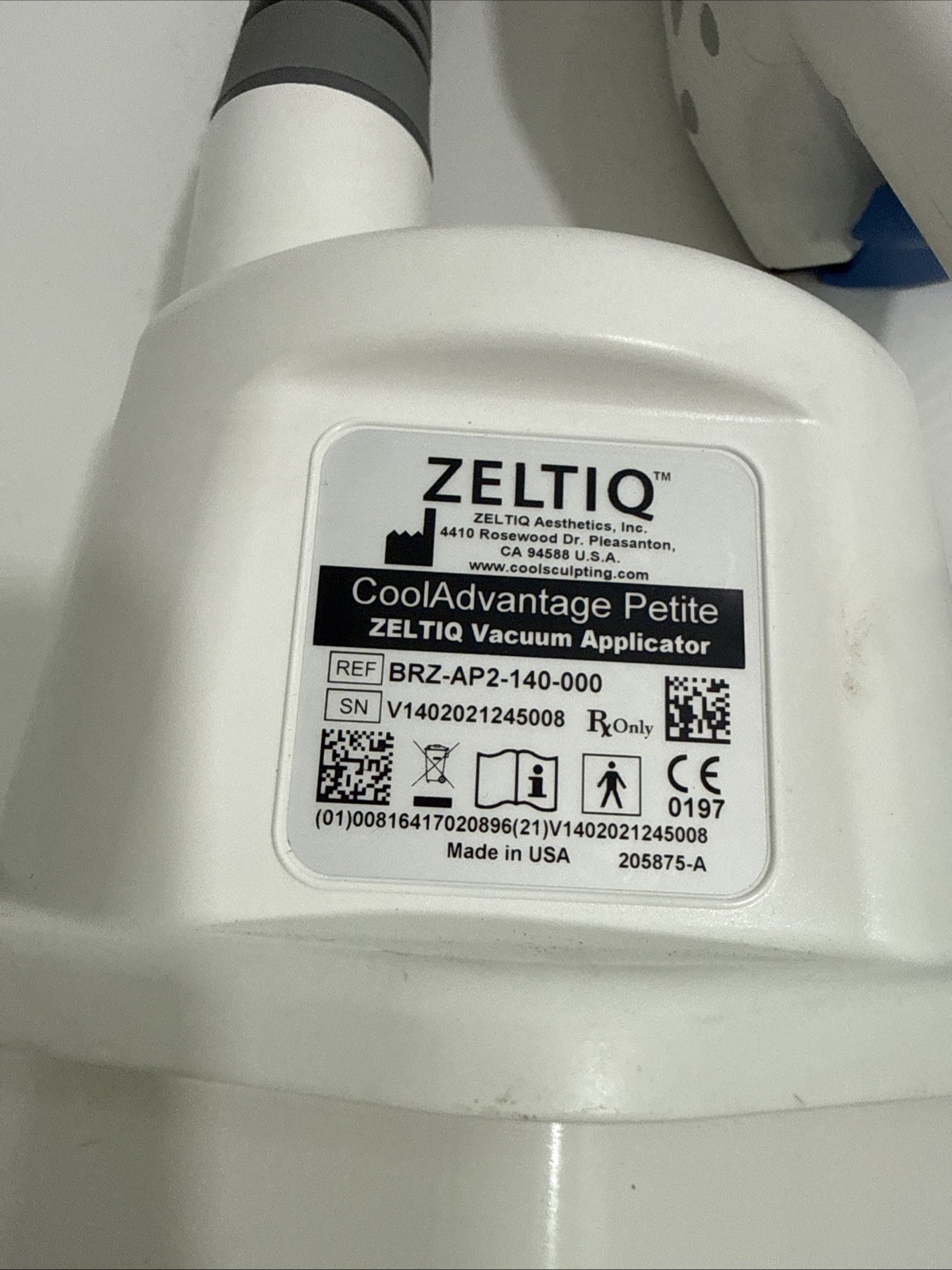 ZELTIQ Coolsculpting COOLADVANTAGE Petite Applicator – TESTED
