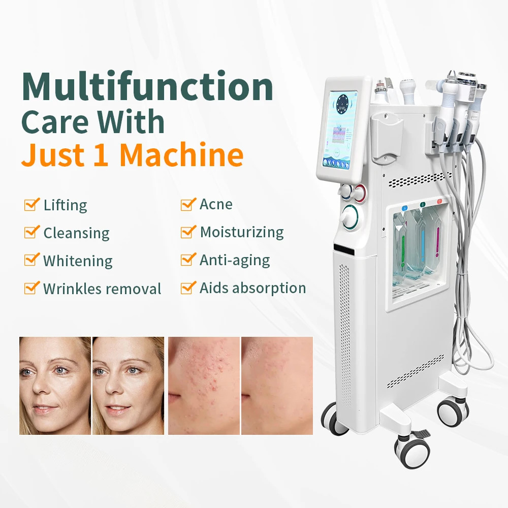 Hydro Dermabrasion Microcurrent 6in1 Facial Machine Face Lift Anti-Wrinkle
