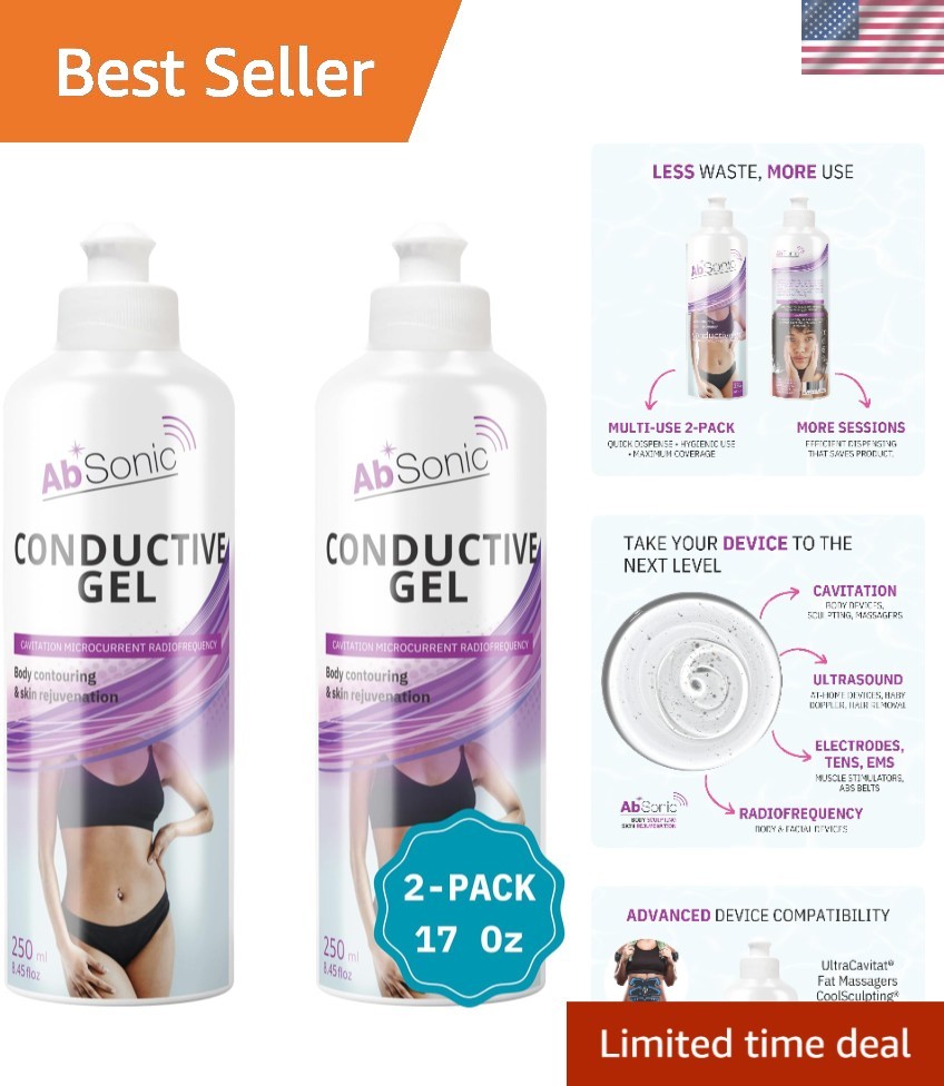 Non-Staining Conductive Gel for Ultrasound Devices – 17 oz Total – Easycap Pack
