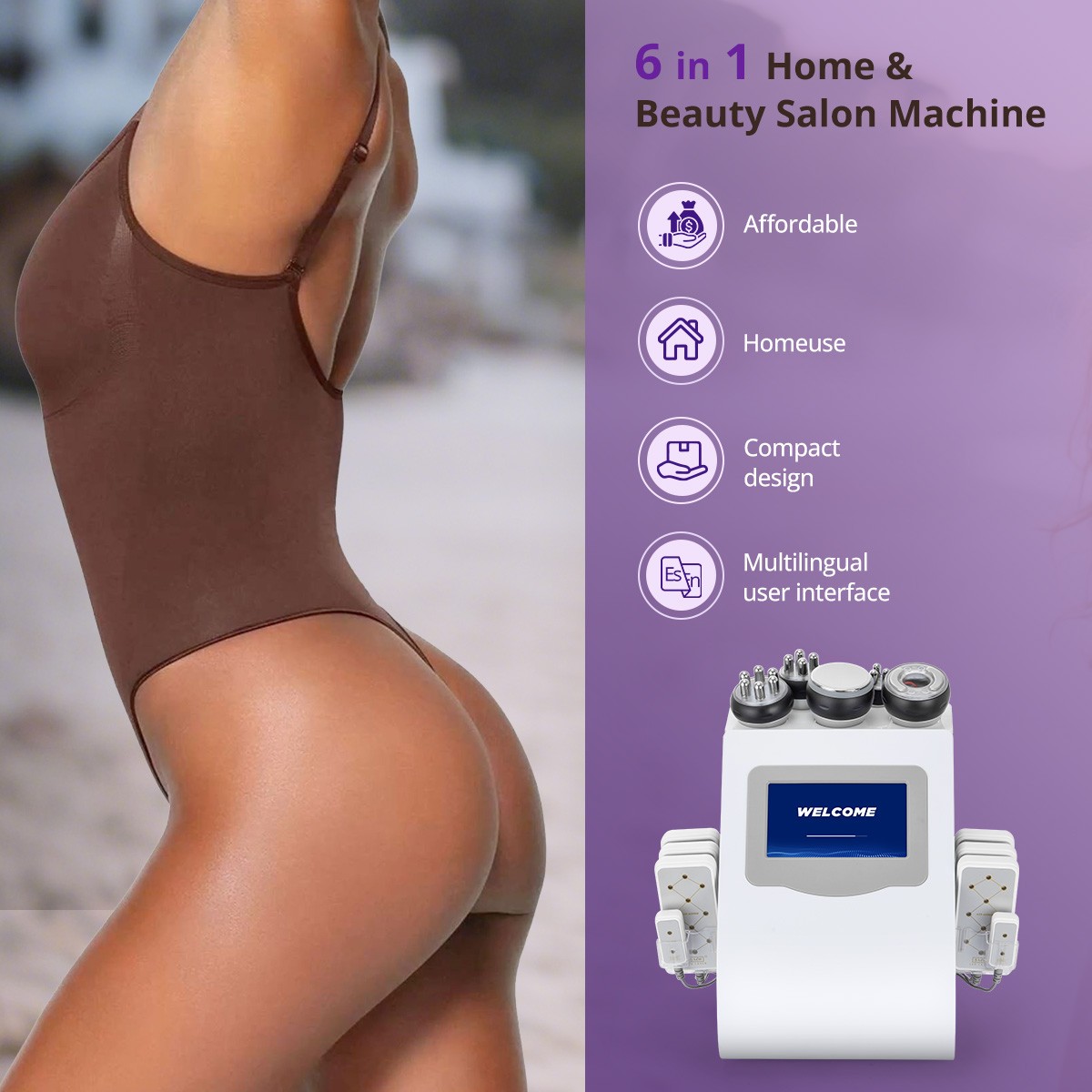 New 6 in 1 Beauty Machine for Skin Smoothing & Silhouette Improvement Massage