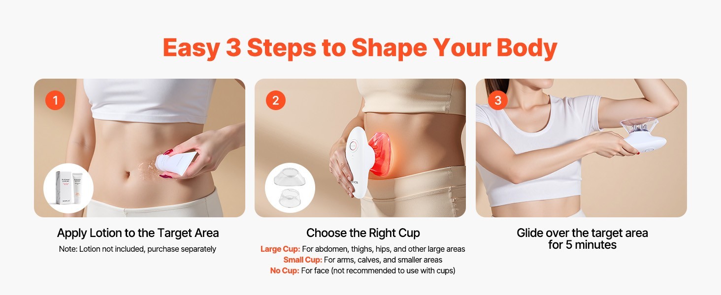 VEVOR Body Sculpting Machine 3-in-1 Electric Cellulite Massager with 3 Modes