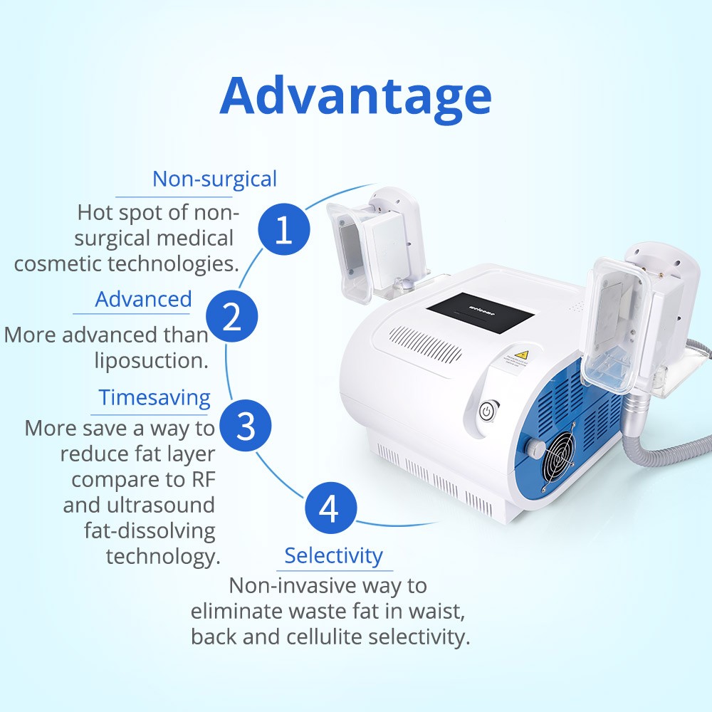 2 Probe Cool Freeze Beauty Machine for Body Line Smoothing Massage Pro Salon Spa