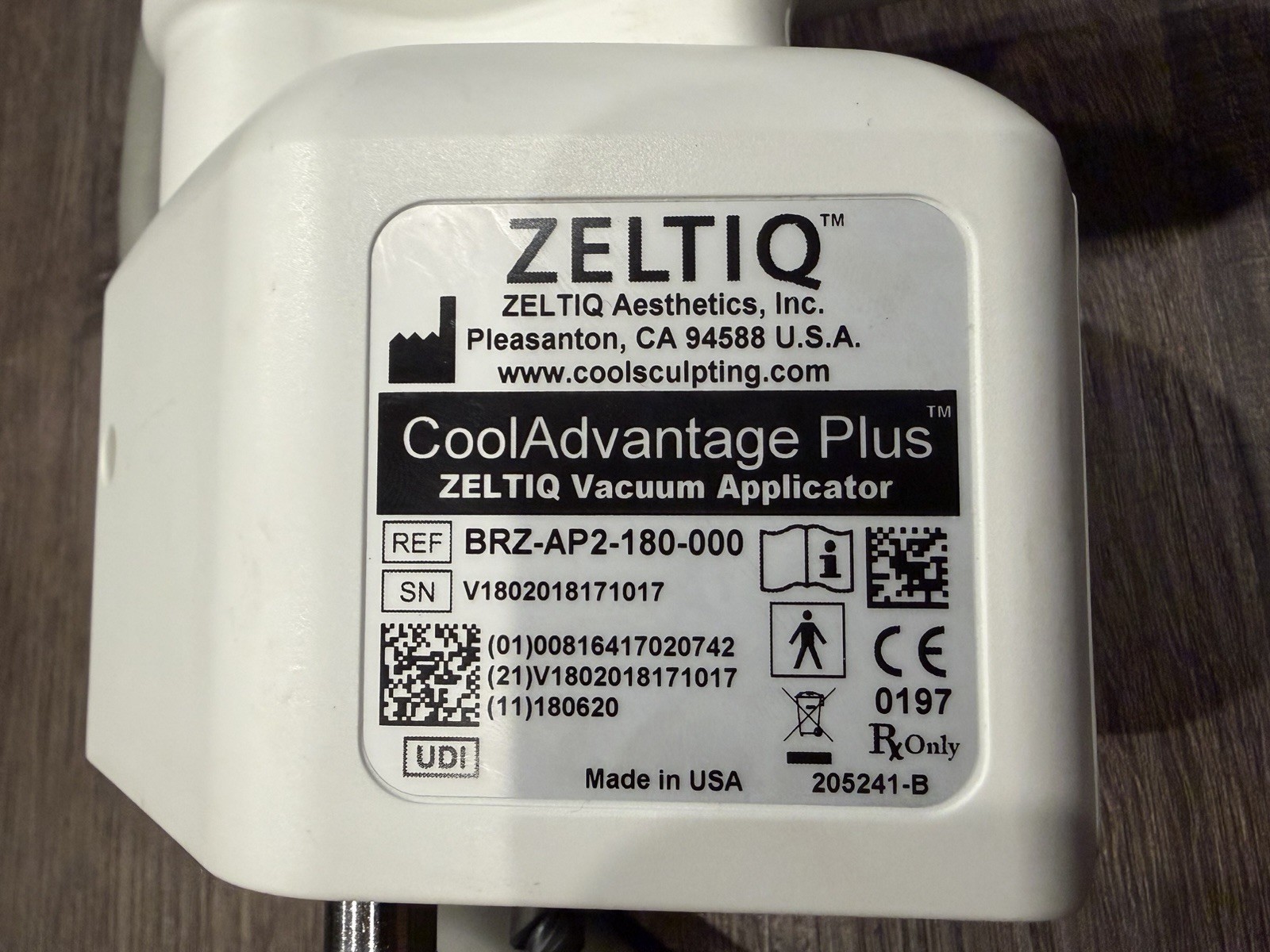 Zeltiq CoolSculpting CoolAdvantage Vacuum Applicator – Used, Untested Cycles