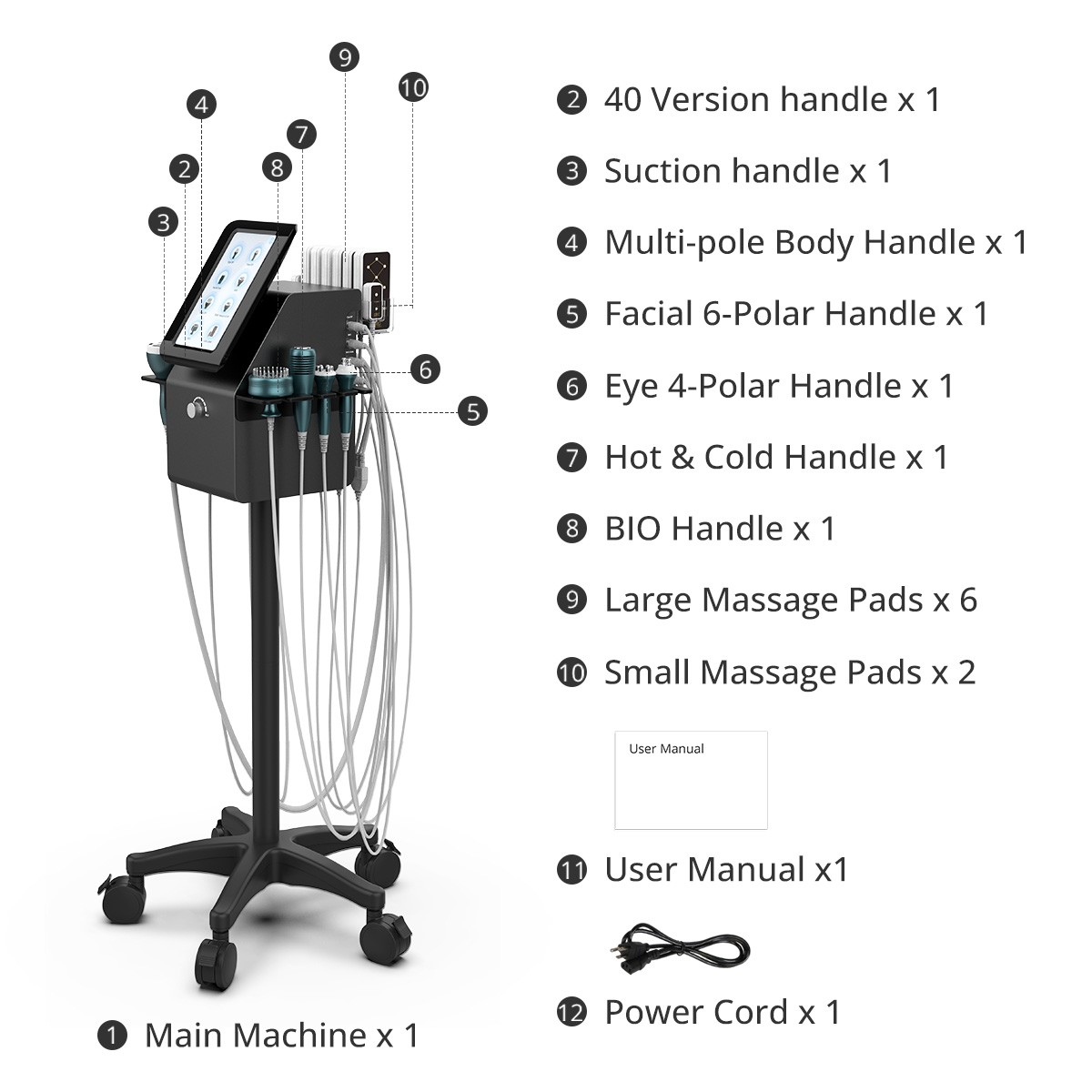9 in 1 Beauty Machine for Skin Smoothing & Enhance Body Curves Vertical Model