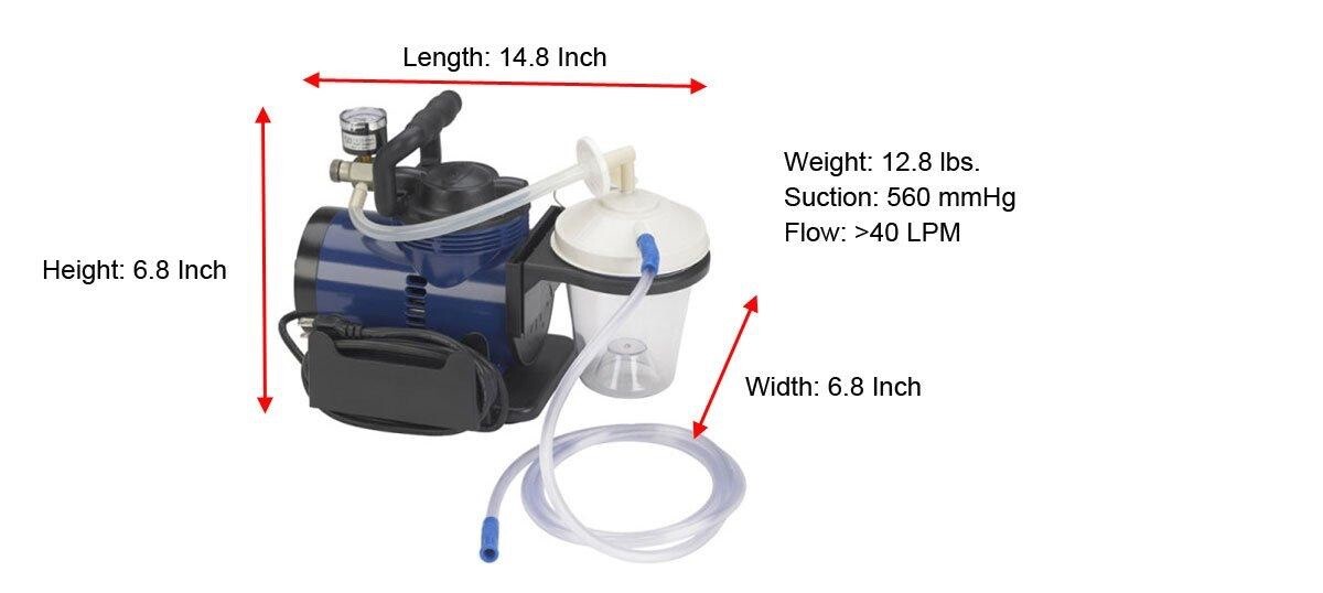 Portable Dental Phlegm Suction Unit Emergency Medical Vacuum Aspirator Device