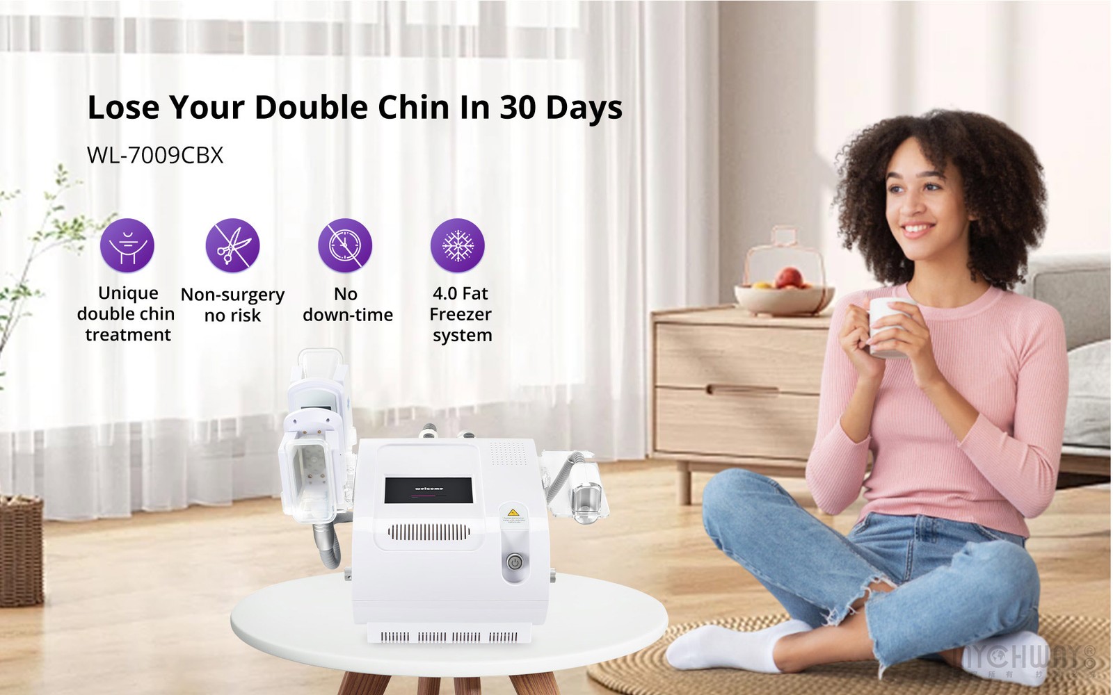 3 Handles Freezing Jawline Building Cool Therapy Body Massager Beauty Machine US