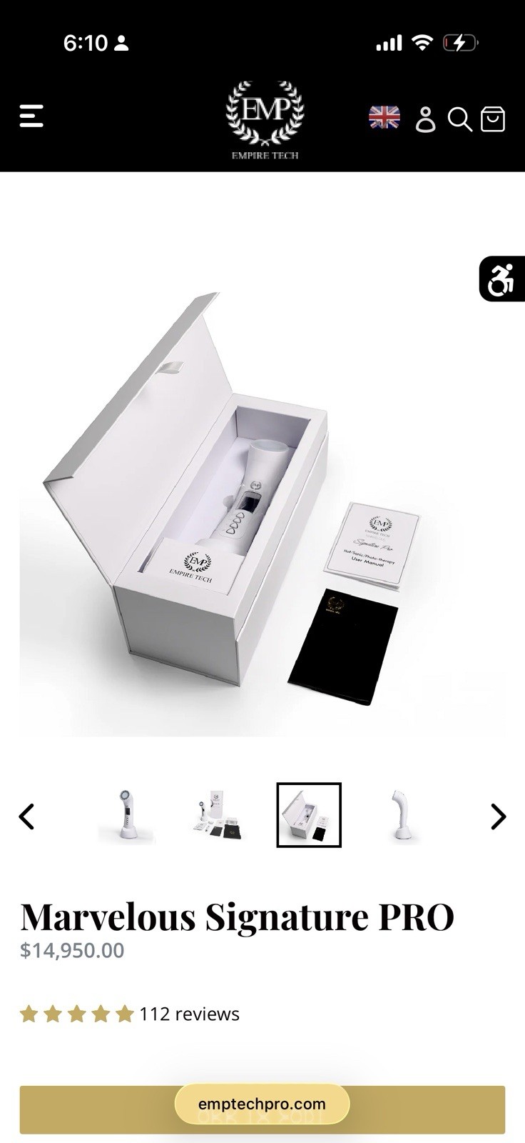 Empire Tech Marvelous Signature Pro Portable Photo Therapy Device Kit w/ Manual