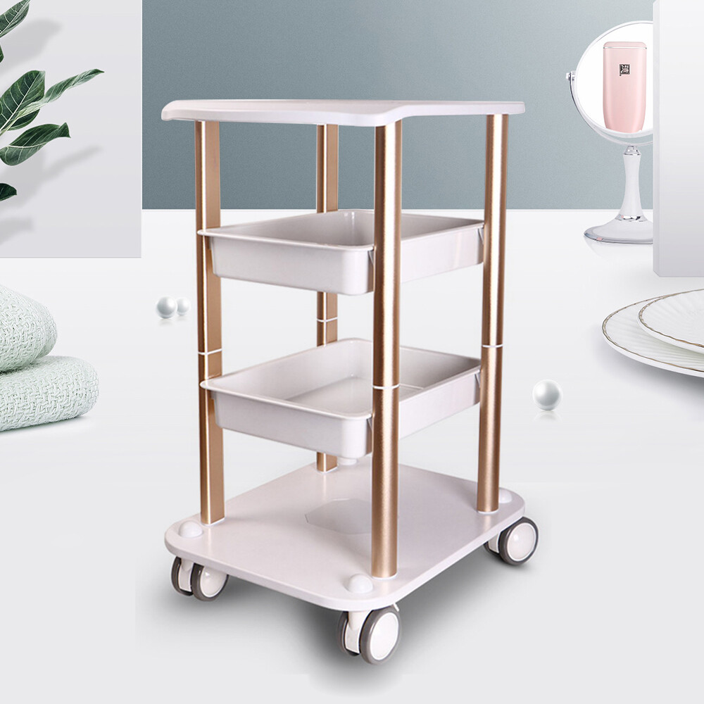 Two Tiers Beauty Salon Stand Rolling Cart SPA Beauty Machine Holder Trolley New