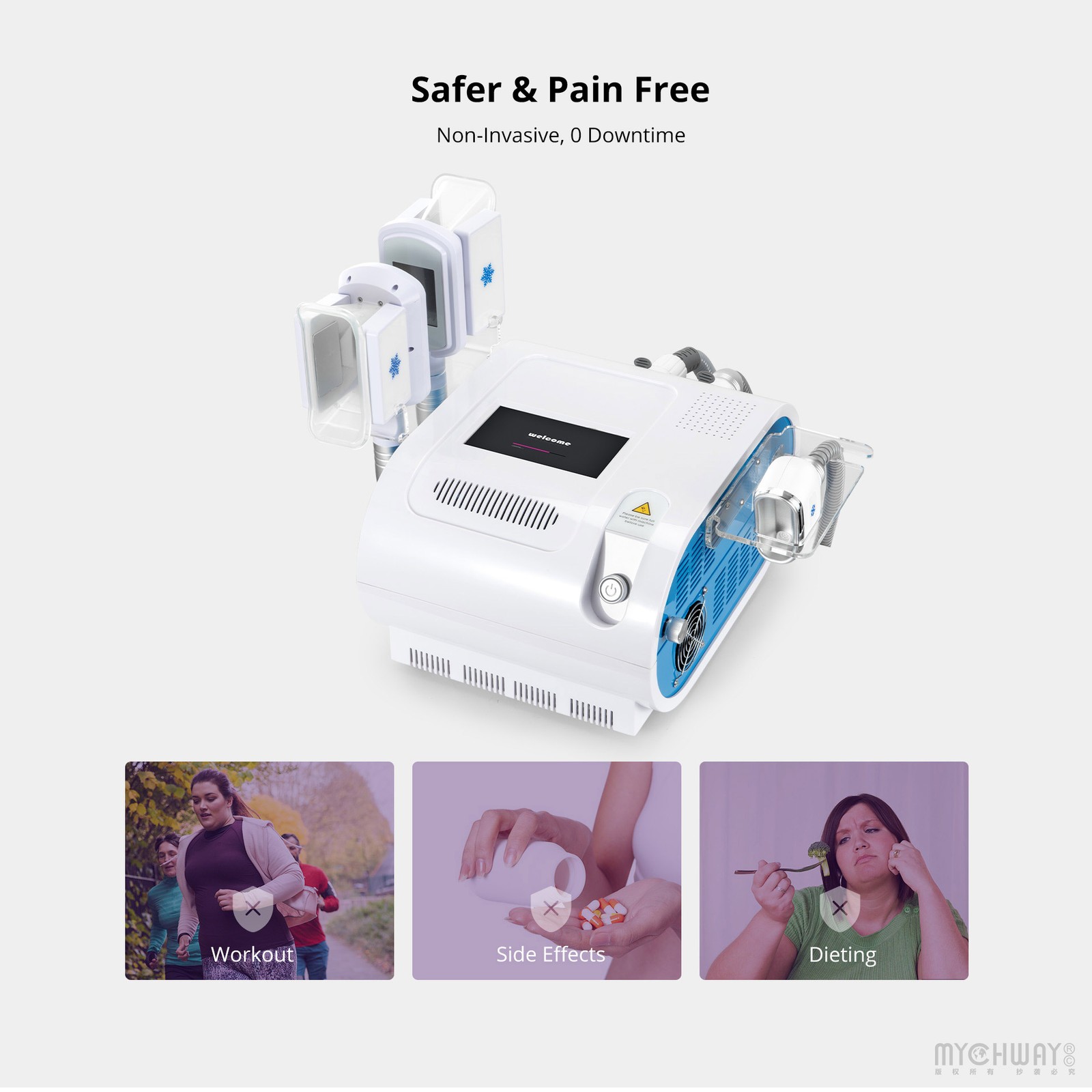 3 Handles Freezing Jawline Building Cool Therapy Body Massager Beauty Machine US
