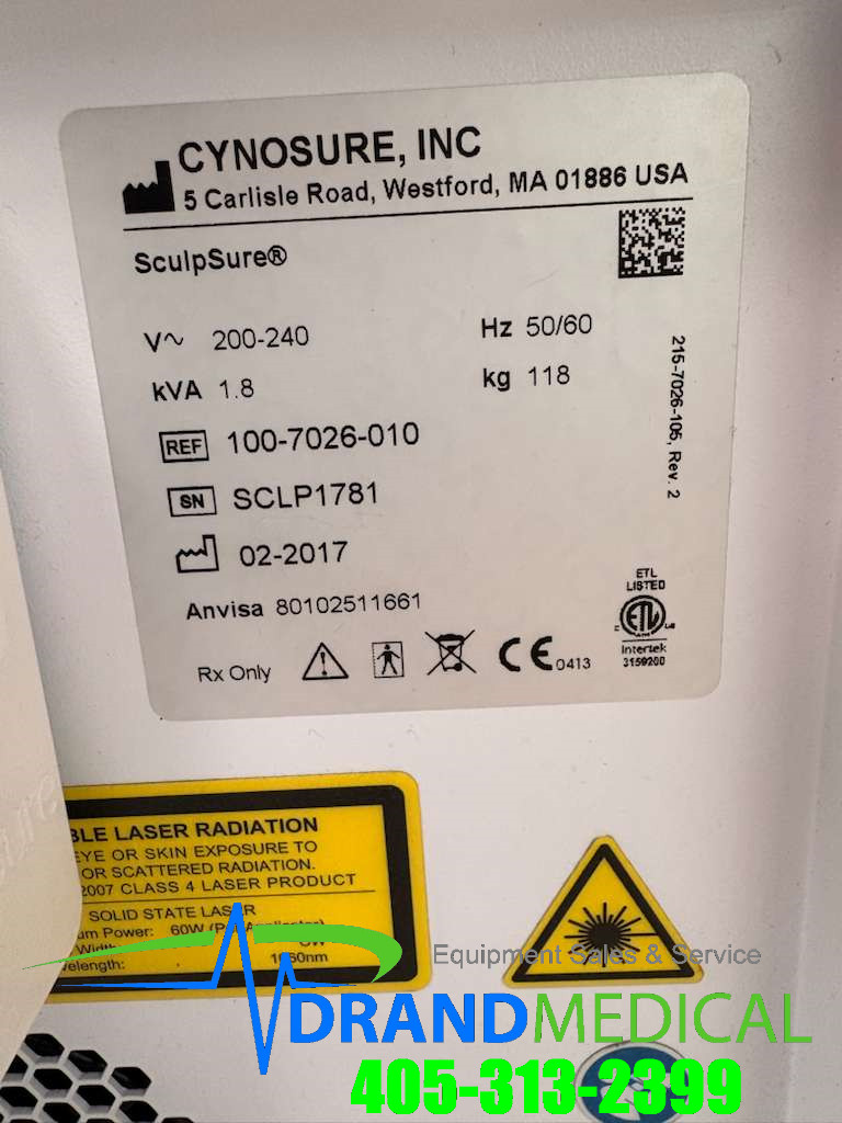 2017 Cynosure Sculpsure Laser Body Sculpt Machine