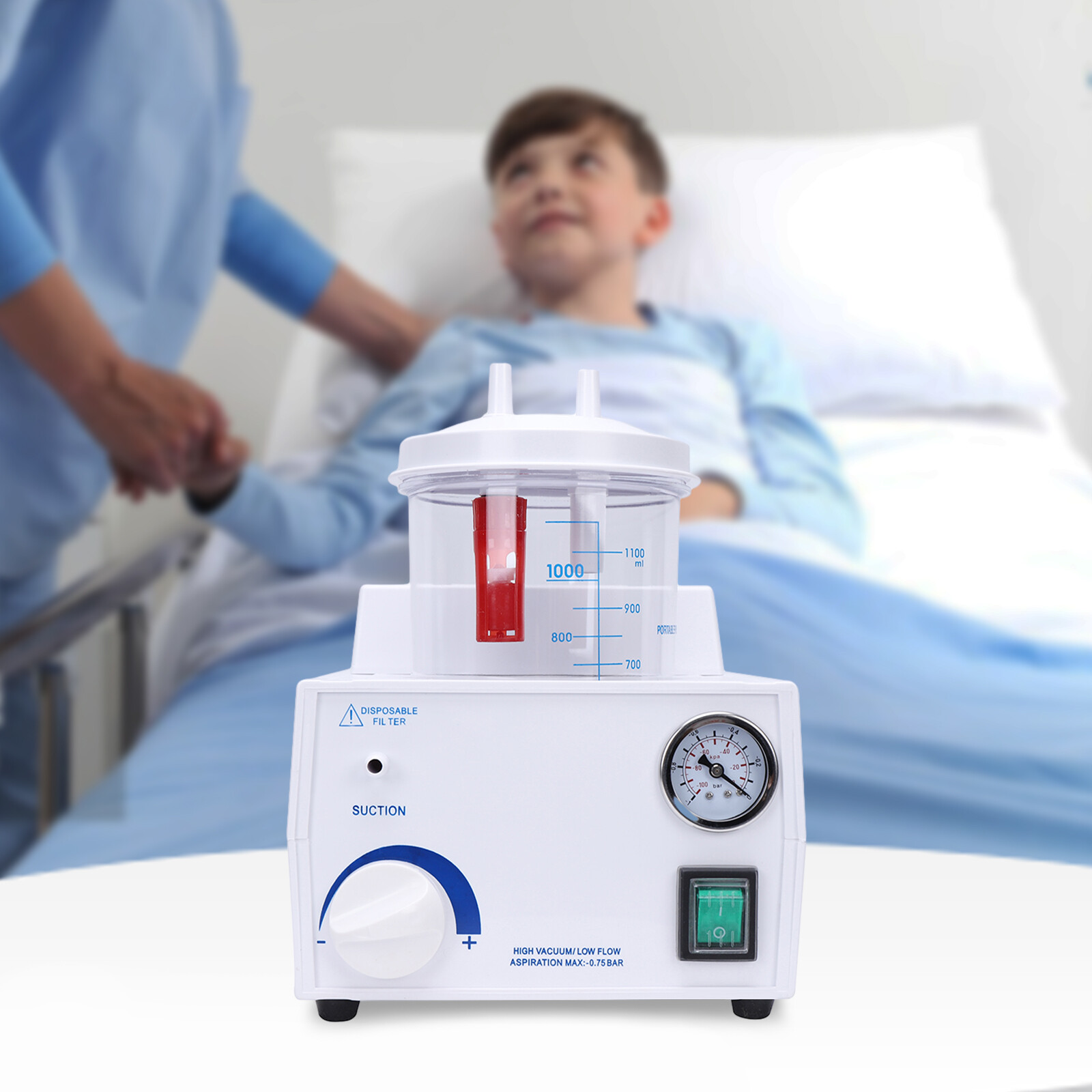 Electric Vacuum Phlegm Quiet Suction Unit Medical Emergency Aspirator Machine