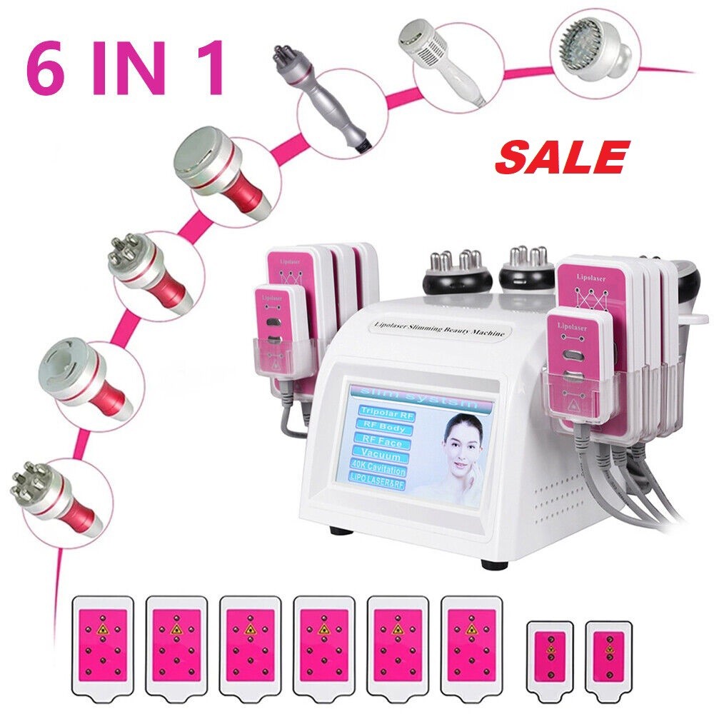 6 in 1 40K Ultrasonic Machine Cavitation Radio Frequency Cellulite Massage Skin