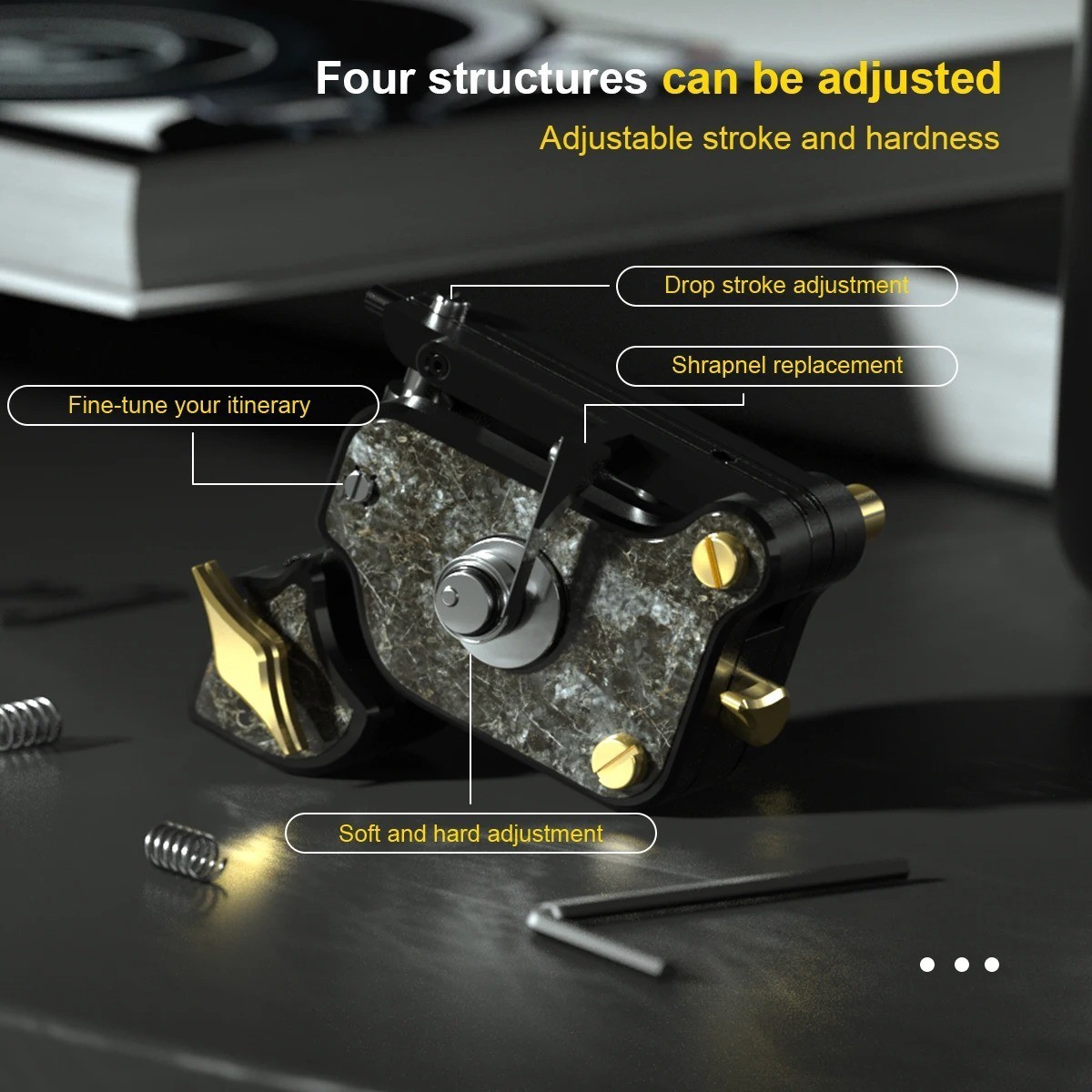 V7 Coreless Motor Rotary Tattoo Machine 14000Rpm Adjustable Stroke Professional
