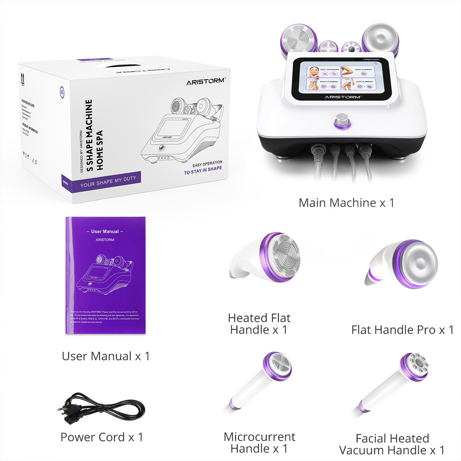 4 in 1 30Version Beauty Machine for Body Massage Facial Skin Care Flat Handle US