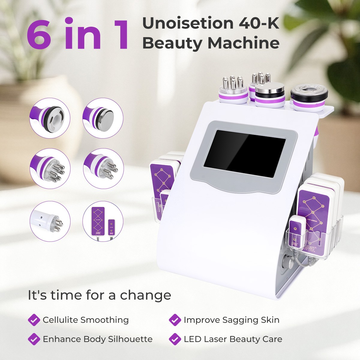 6 in 1 Beauty Machine for Skin Smoothing & Enhance Body Curves With Free Cream