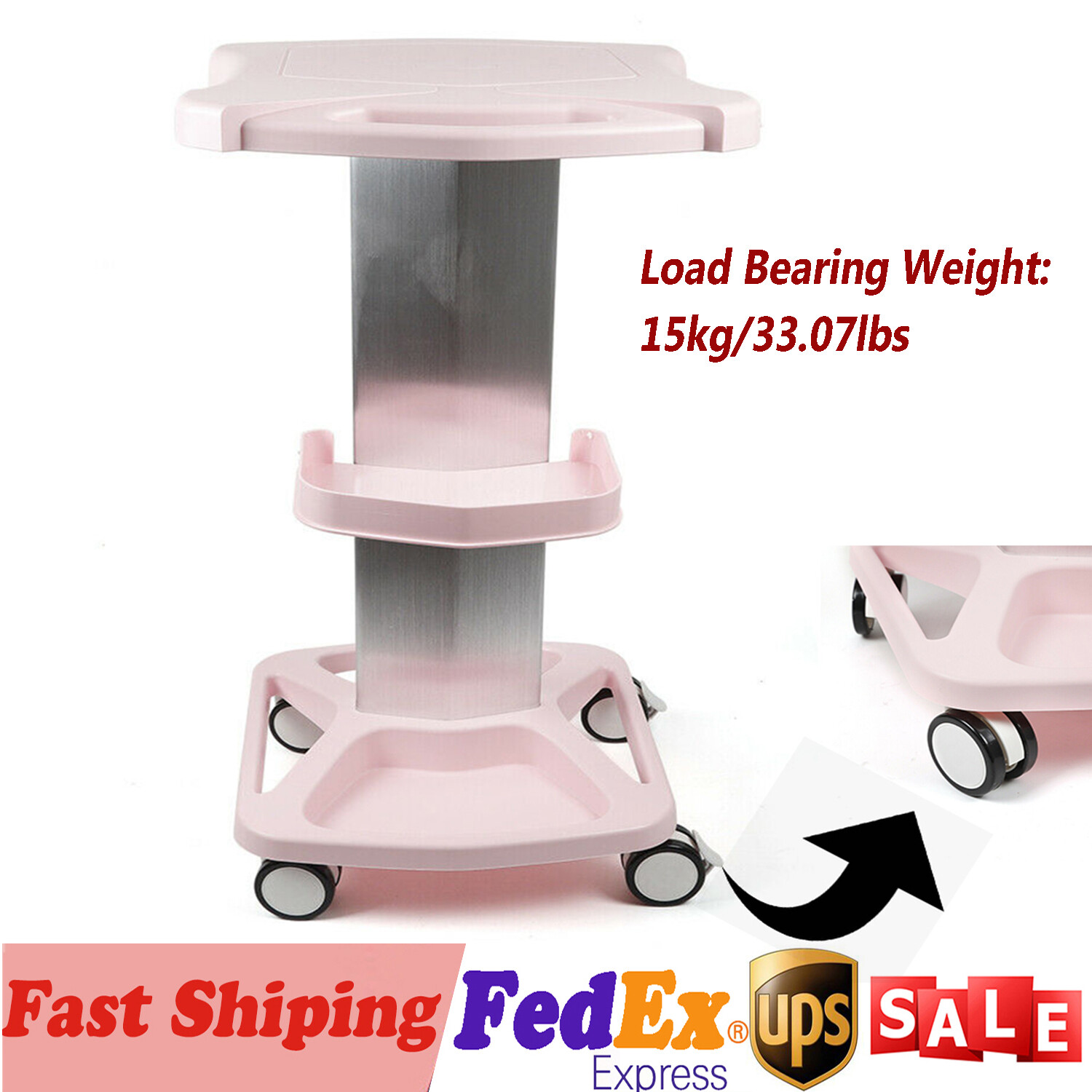 Trolley Stand Rolling Cart SPA Salon Storage For Ultrasonic Cavitation Machine