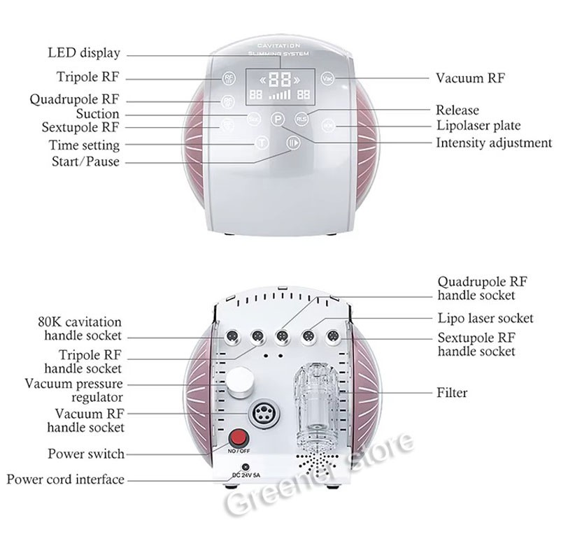 80K 6 In 1 Body Slimming Machine RF Anti-Wrinkle Rejuvenation Skin Lift Tighten