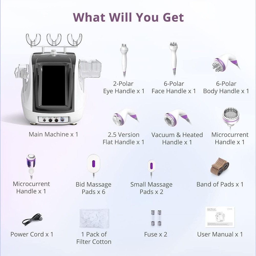 Opened Multifunction 9in1 Beauty Machine for Body Massage Facial Skin Care Salon