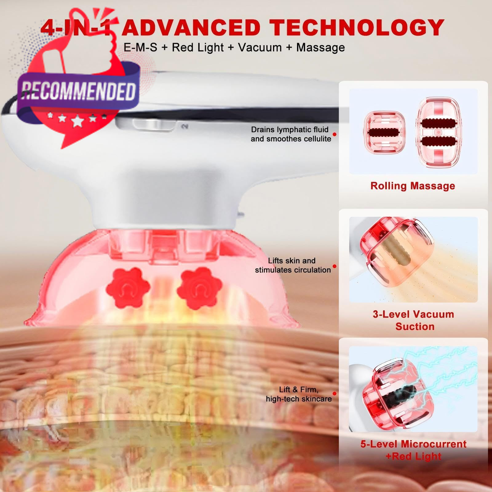 4-in-1 Electric Cellulite Massager & Body Sculpting Machine -5 Modes Adjustable