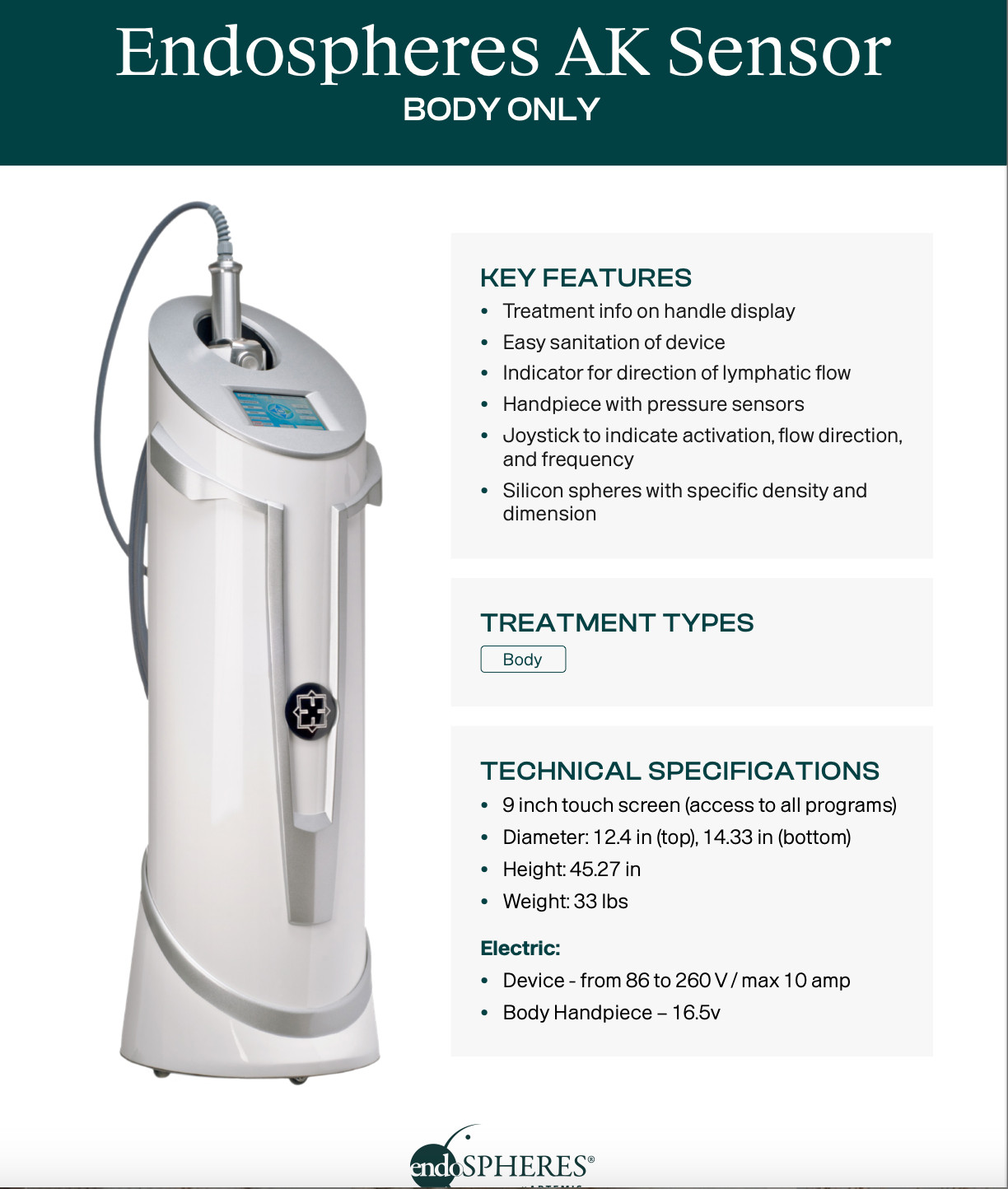 Artemis Fenix Endospheres Lymphatic Drainage Body Machine