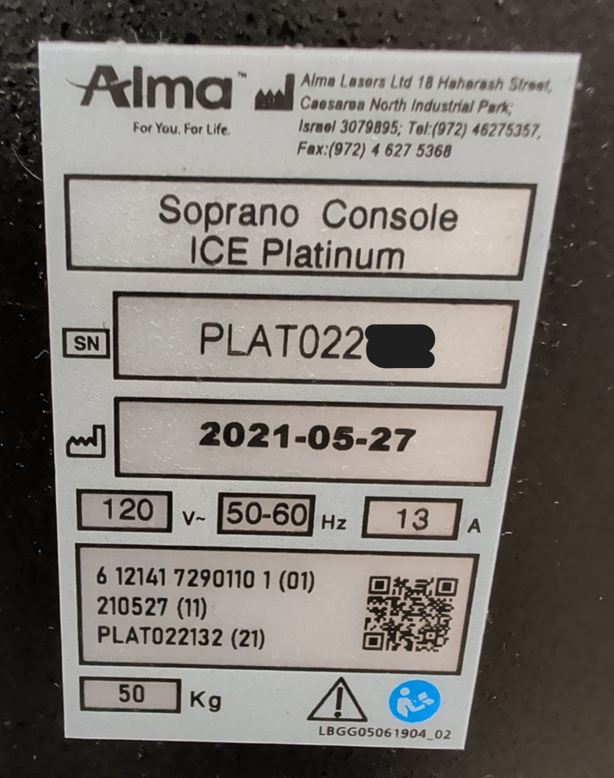 2021 Alma Soprano ICE Platinum w/ 3D Handpiece (755/810/1064nm) And 810nm HP