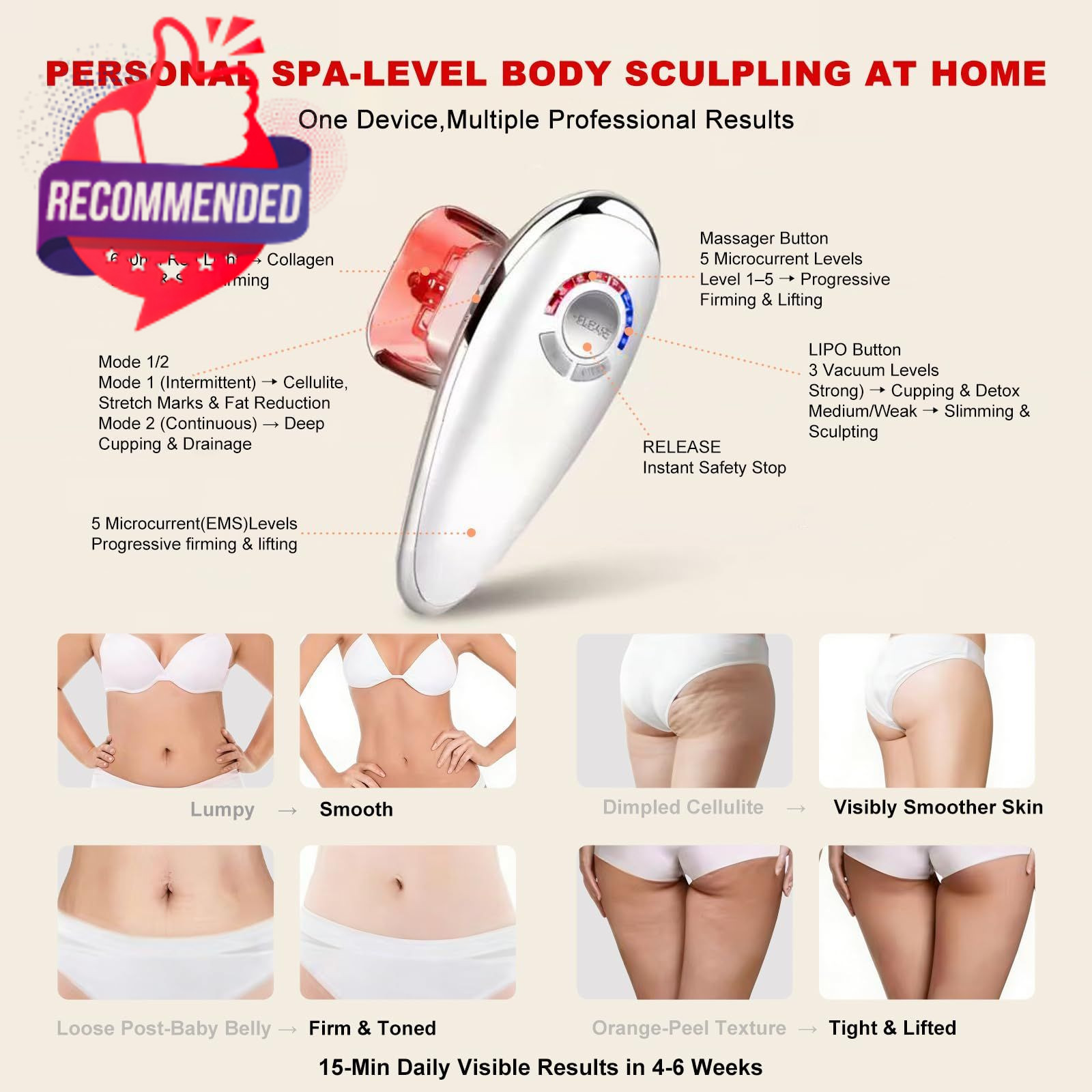 4-in-1 Electric Cellulite Massager & Body Sculpting Machine -5 Modes Adjustable