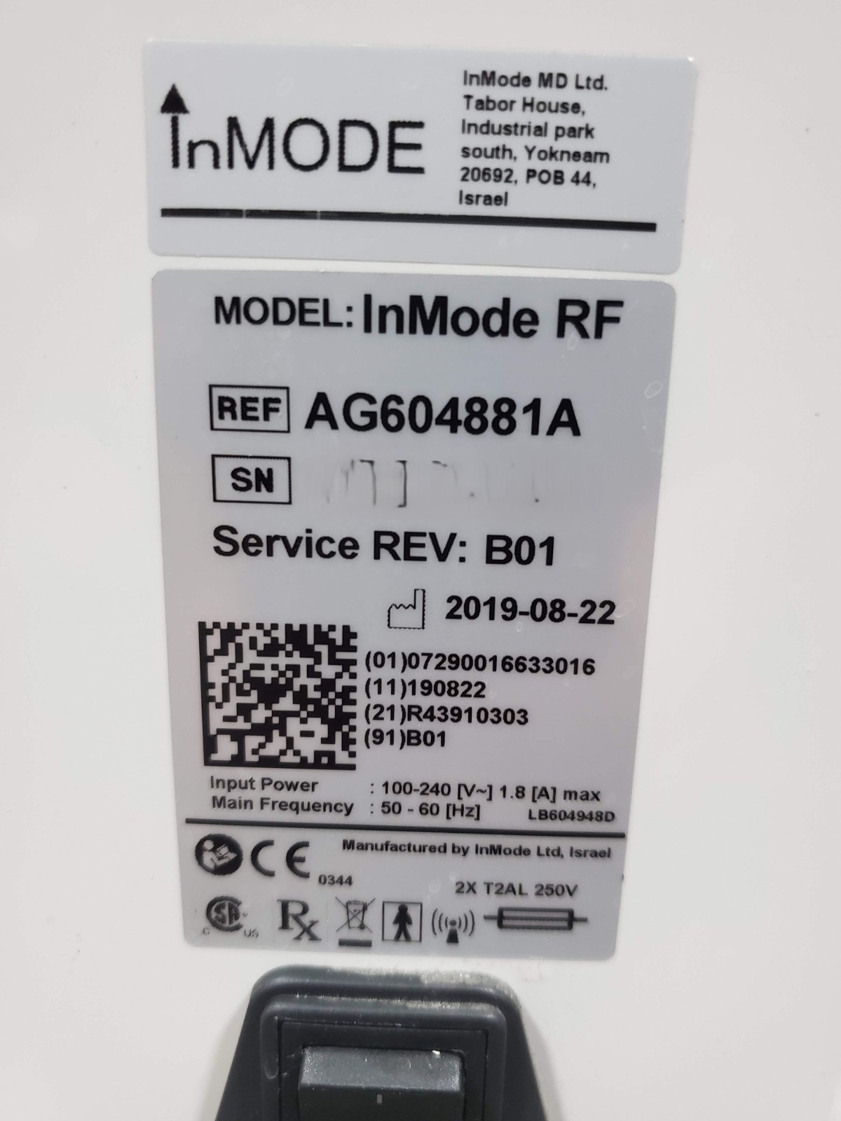 2019 InMode Embrace RF Morpheus 8 with Face Handpiece