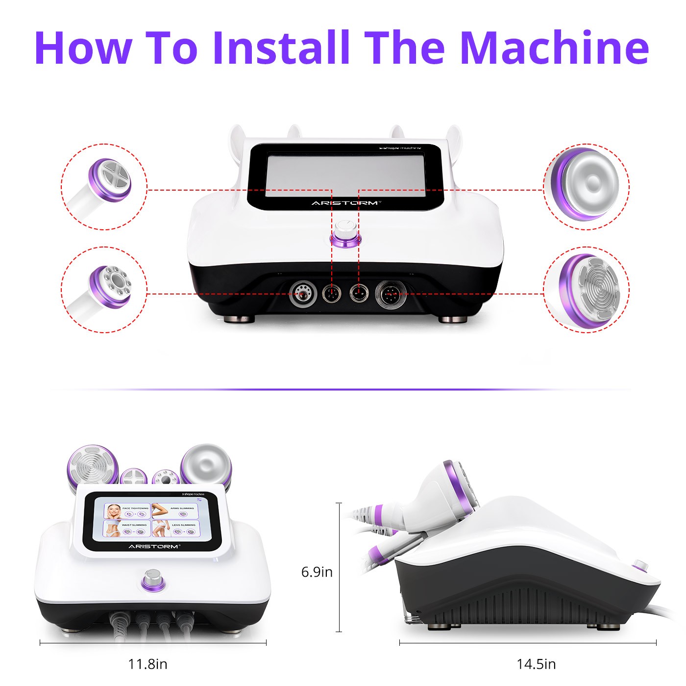 Household 4 in 1 Beauty Machine for Body Massage Facial Skin Care Salon SPA