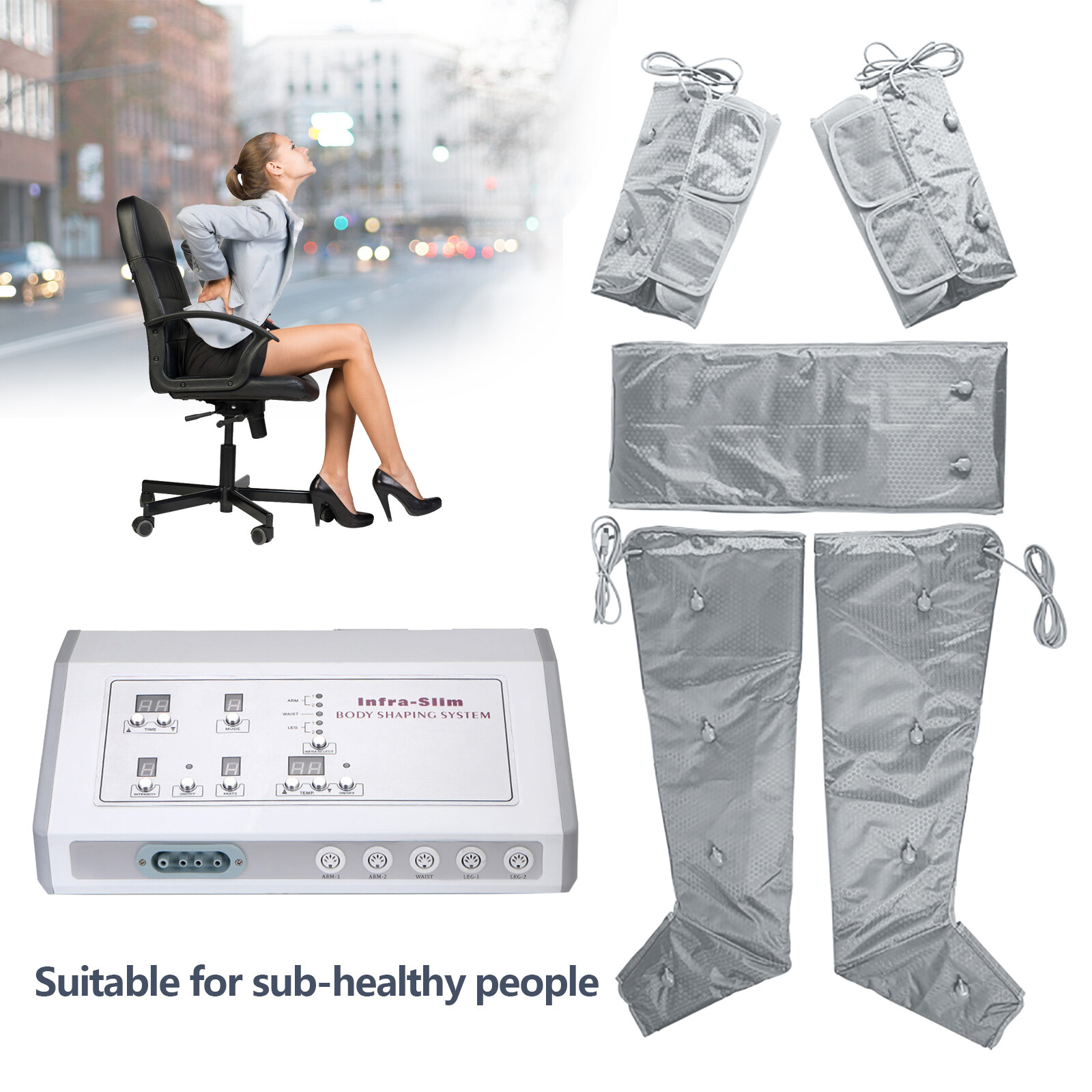 Body Slimming Weight Loss Machine Air Wave Pressure Far Heat Pressotherapy Sale!