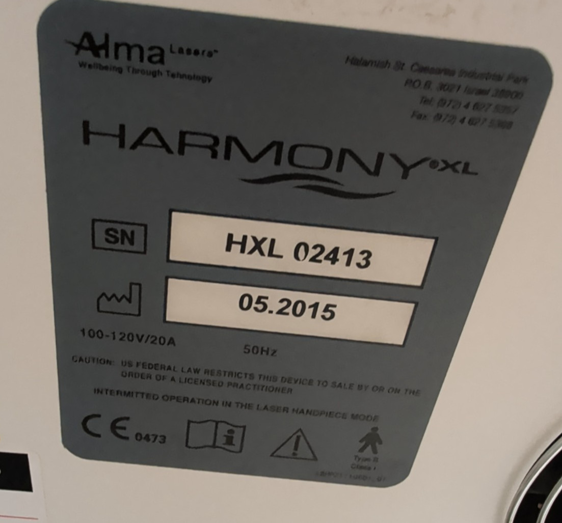 Alma Harmony XL 2015 w/ DyeVL (IPL) & SHR Handpieces