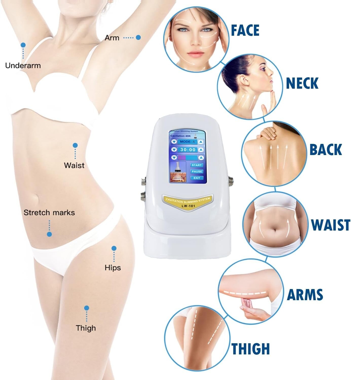 Professional 3 In 1 Facial Body Beauty Skin Care Machine with 3Heads Spa Use NEW
