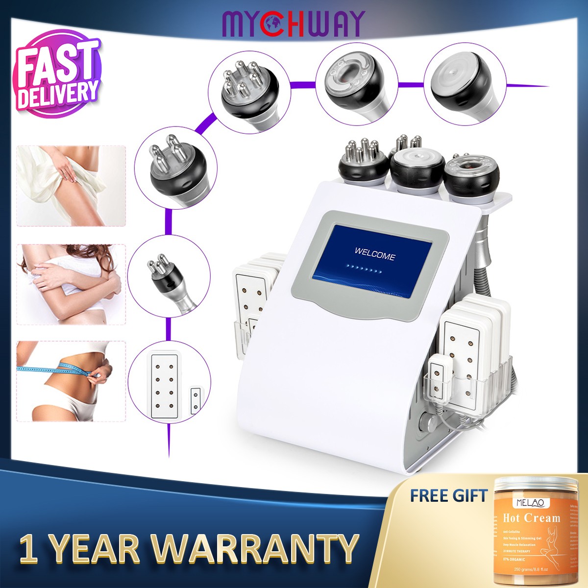 6in1 Beauty Machine for Body Massage Facial Skin Care Beauty Salon Spa &Cream