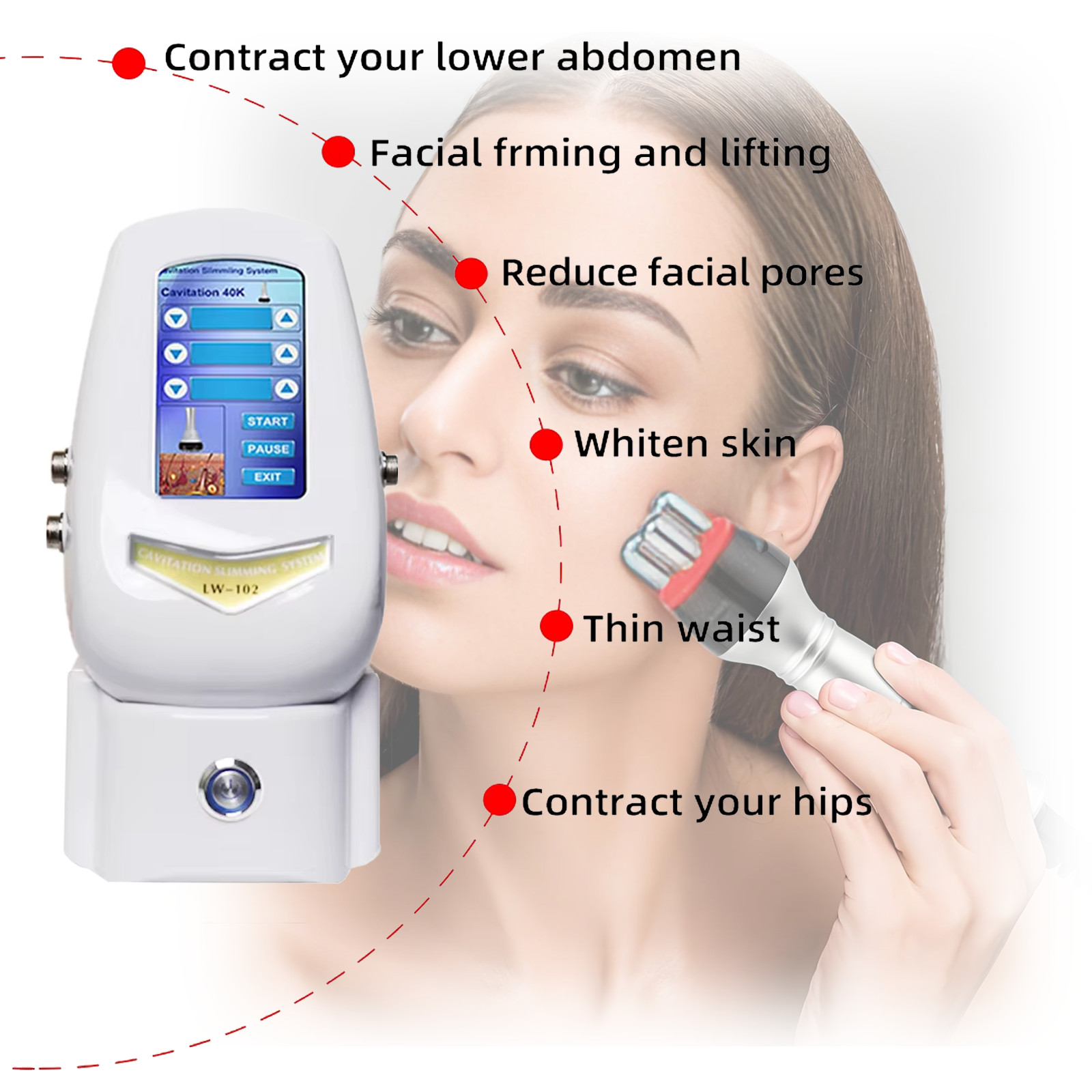 Professional 3 In 1 Facial Body Beauty Skin Care Machine with 3Heads Spa Use NEW