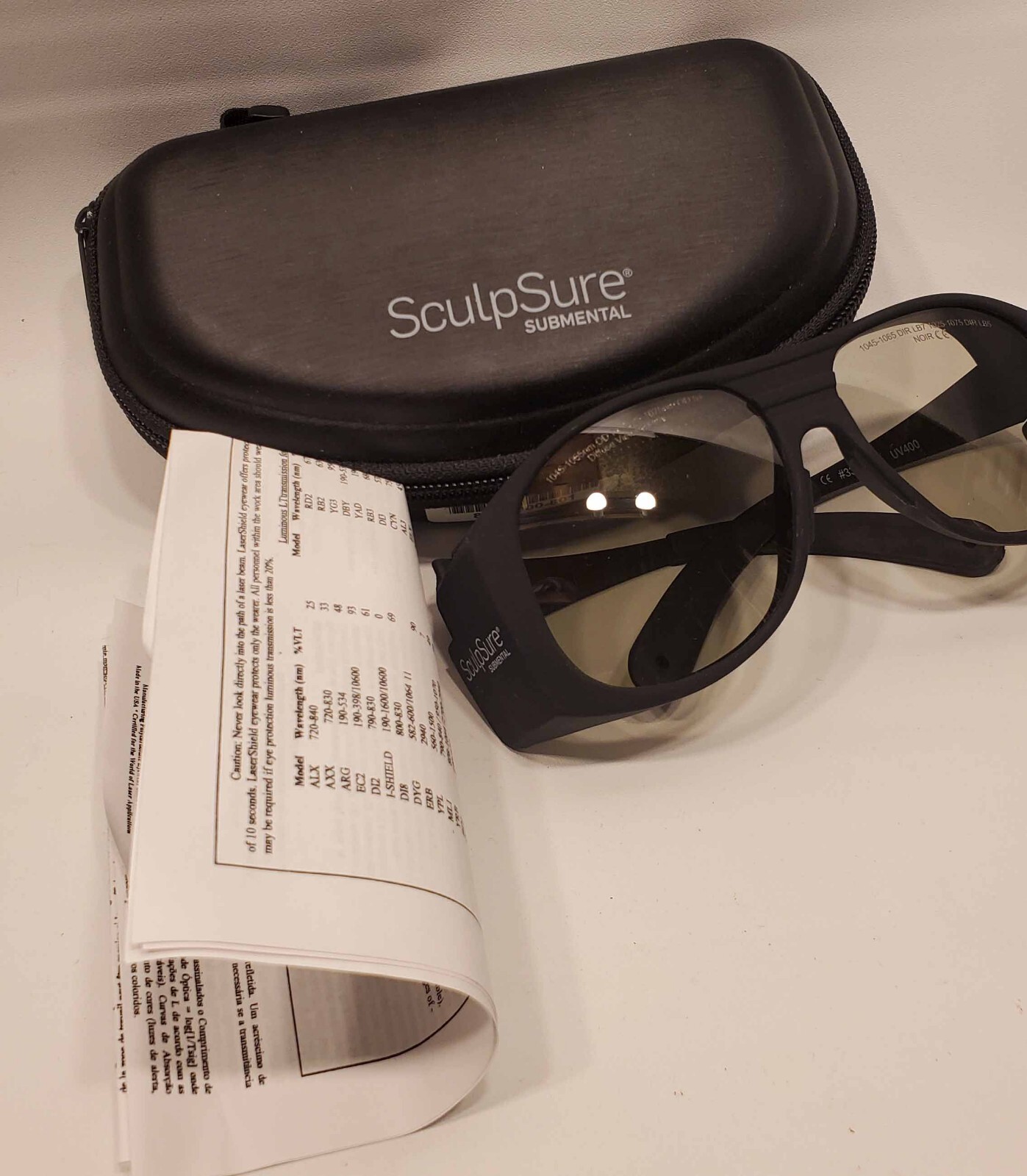 SculpSure NOIR Laser Safety Shields Glasses Eyewear 1045-1065nm OD7+ 1025-1075nm