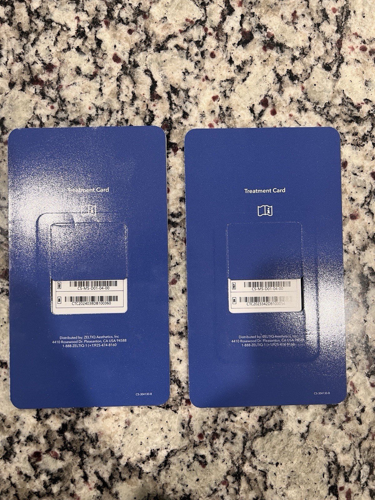 ZELTIQ CoolTone Treatment Cards CS-MS-D01-04-00 Set of 2 Weight Reduction