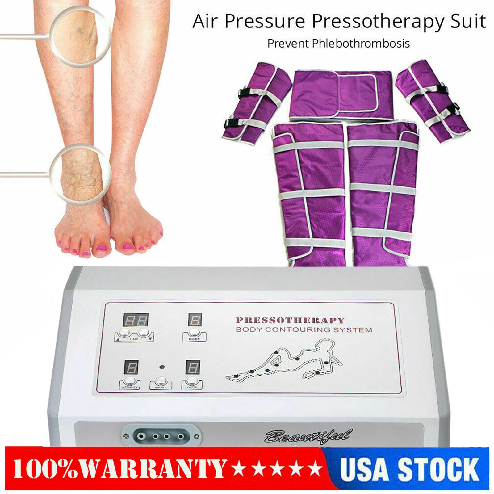 Pressotherapy Air Pressure Suit Blood Circulation Boost Body Relaxation Massage