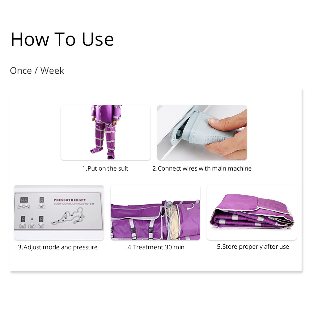 Air Pressure Pressotherapy Lymphatic Drainage Slimming Suit Body Massager Device
