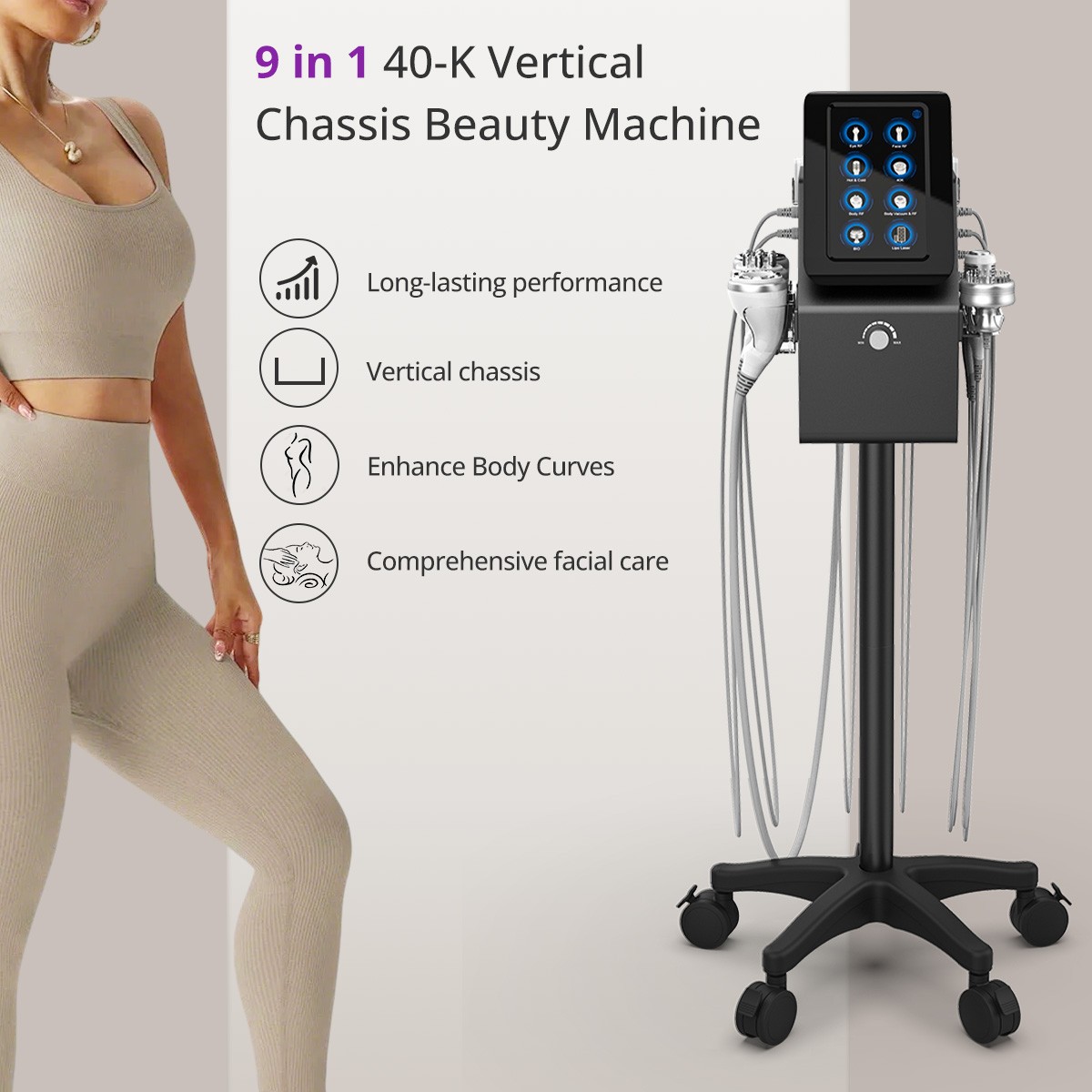 Pro Standing 9 in 1 Beauty Machine for Skin Elasticity & Silhouette Enhancement