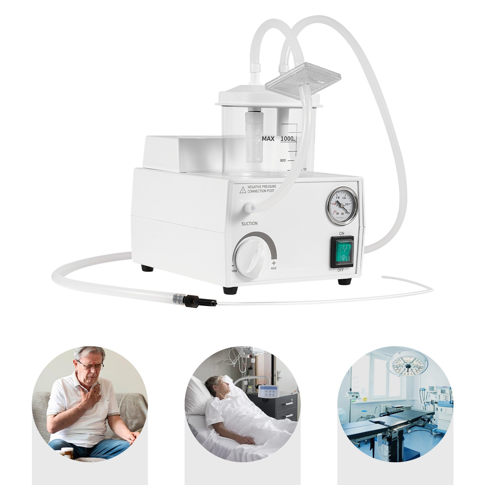Portable Dental Phlegm Suction Unit Emergency Medical Vacuum Aspirator Machine