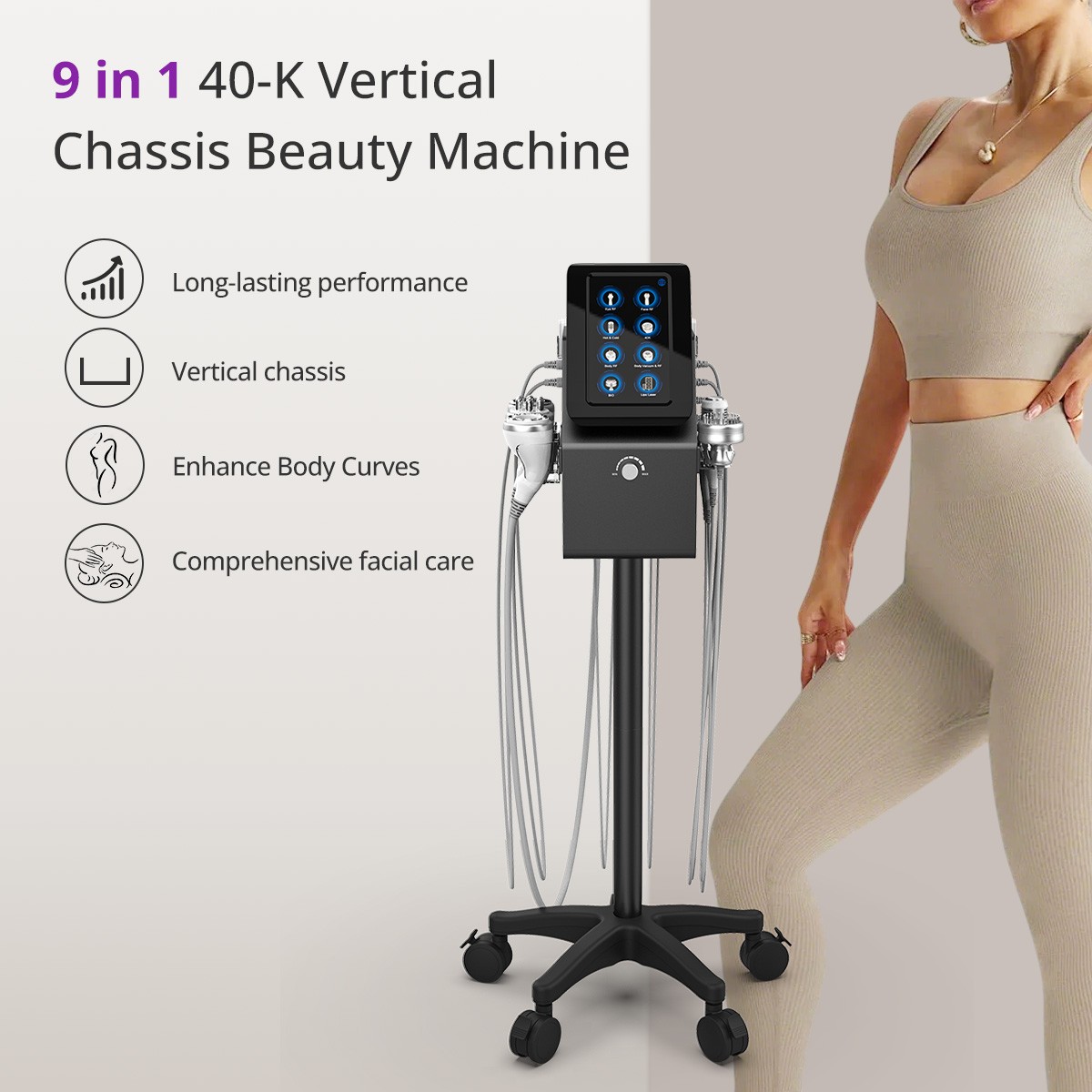 9 in 1 Beauty Machine Body Massage Facial Skin Care For Salon Clinic Vertical US