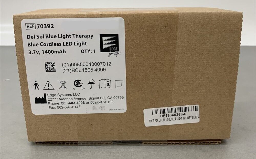 Edge Del Sol Blue Light Therapy Blue Cordless LED Light 3.7v, 1400mAh (70392)