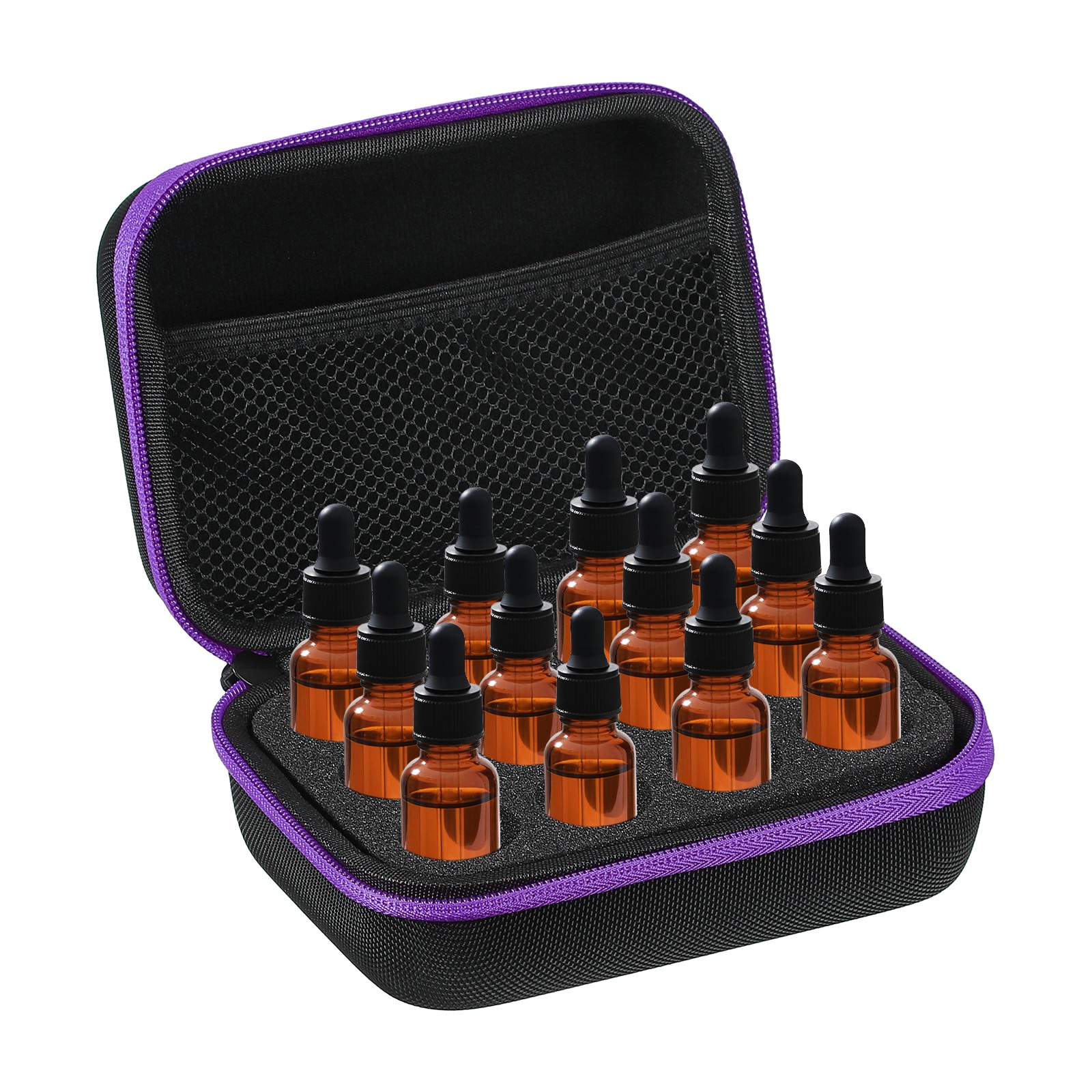 Essential Oil Storage Organizer, 12 Bottles Oil Carrying Case, Purple