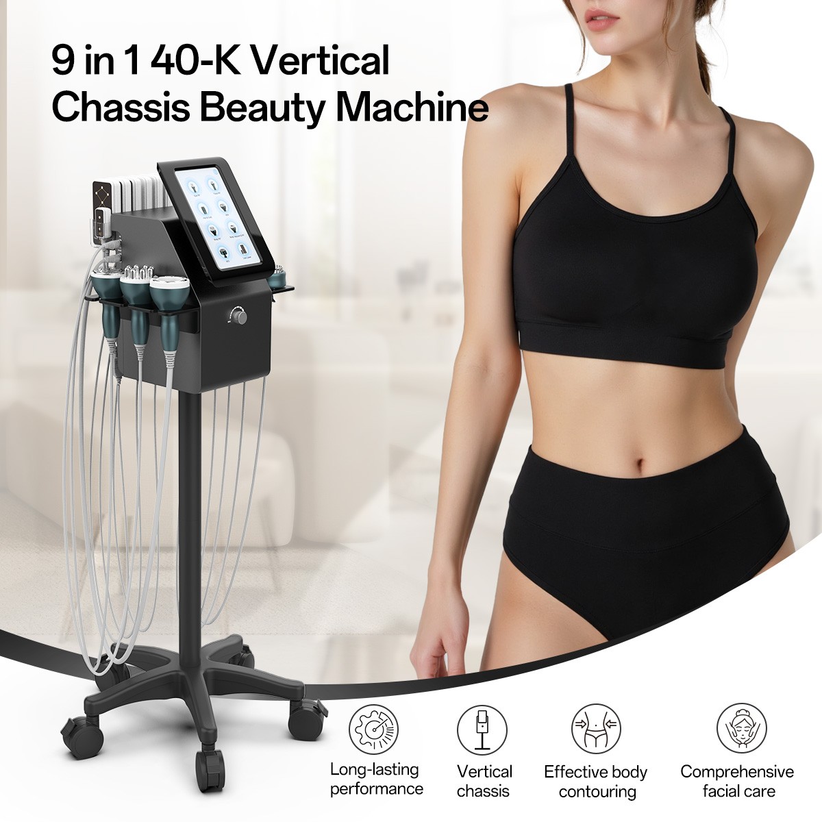 9 in 1 Beauty Machine for Skin Smoothing & Enhance Body Curves Vertical Model