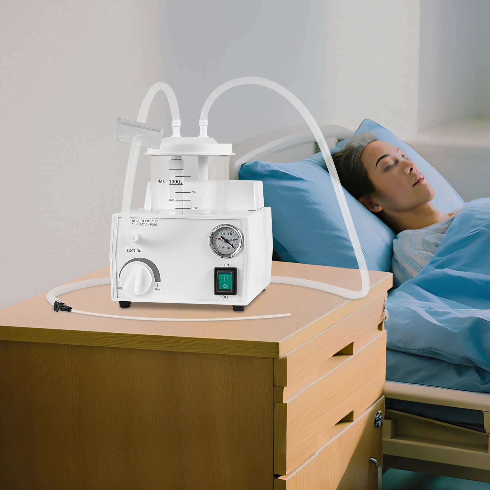 Portable Vacuum Phlegm Quiet Suction Unit Medical Emergency Aspirator Machine